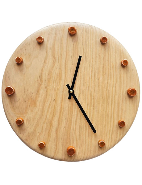 Horloge murale bois silencieuse aiguilles noires repères...