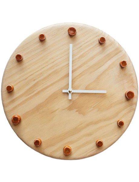 Horloge murale bois silencieuse aiguilles blanches...