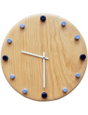Horloge murale bois silencieuse repères bleus aiguilles blanches 29 cm Aalborg