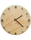 Horloge murale bois silencieuse vert menthe aiguilles noires 29 cm Aalborg