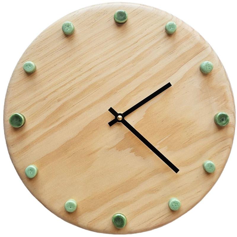 Horloge murale bois silencieuse vert...