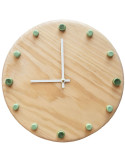 Horloge murale bois silencieuse vert menthe aiguilles blanches 29 cm Aalborg