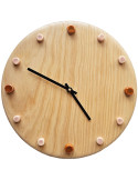 Horloge murale bois silencieuse orange rose saumon aiguilles noires 29 cm Aalborg