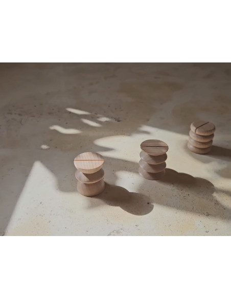 Lot de 5 porte-photos bois naturel 3x4 cm Totem