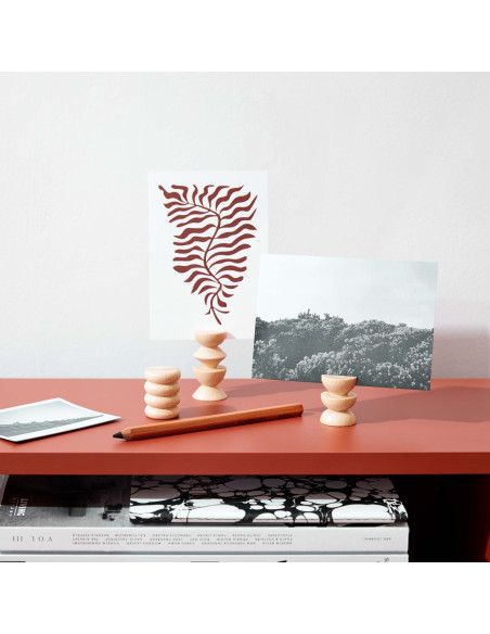 Lot de 5 porte-photos bois naturel 3x4 cm Totem