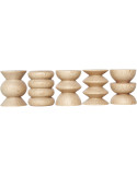 Lot de 5 porte-photos bois naturel 3x4 cm Totem