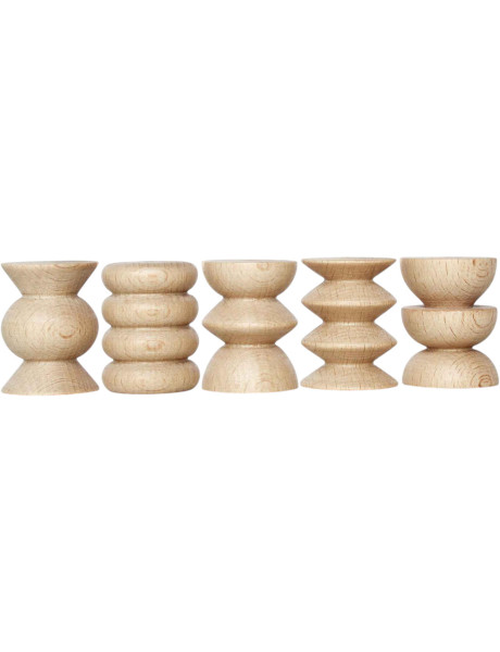 Lot de 5 porte-photos bois naturel 3x4 cm Totem