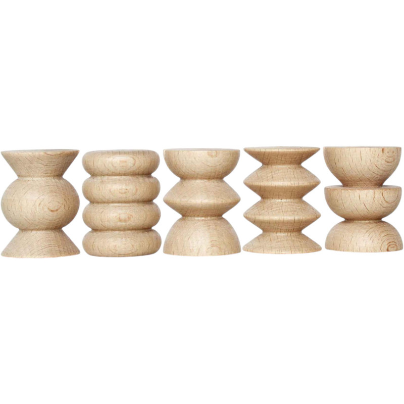 Lot de 5 porte-photos bois naturel...