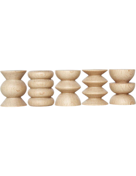 Lot de 5 porte-photos bois naturel 3x4 cm Totem