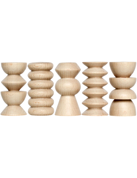 Lot de 5 porte-photos hauts en bois naturel 3x6 cm Totem