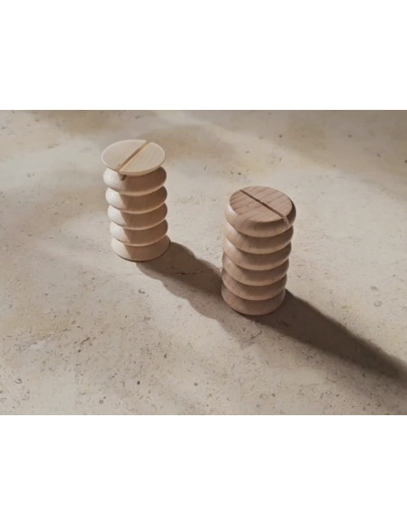Lot de 5 porte-photos hauts en bois naturel 3x6 cm Totem