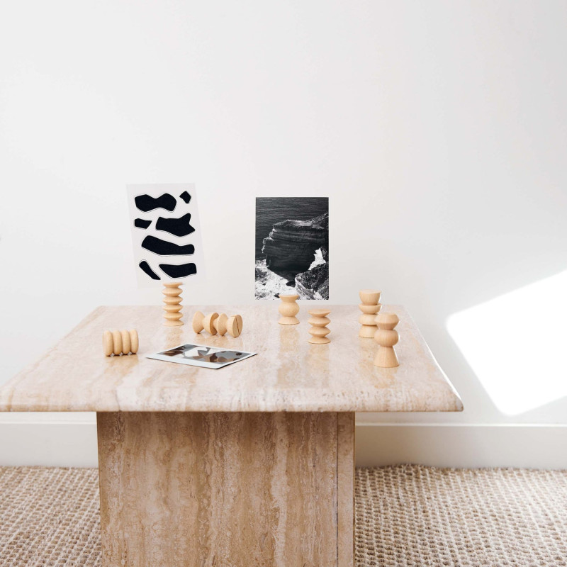 Lot de 5 porte-photos hauts en bois...
