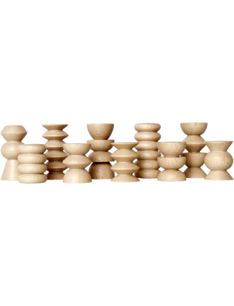 Lot de 10 porte-photos bois naturel Totem