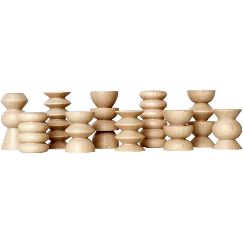 Lot de 10 porte-photos bois naturel...