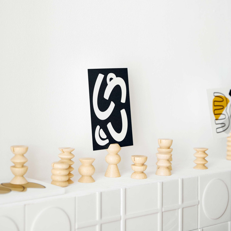 Lot de 10 porte-photos bois naturel...