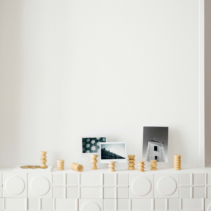 Lot de 10 porte-photos bois naturel...