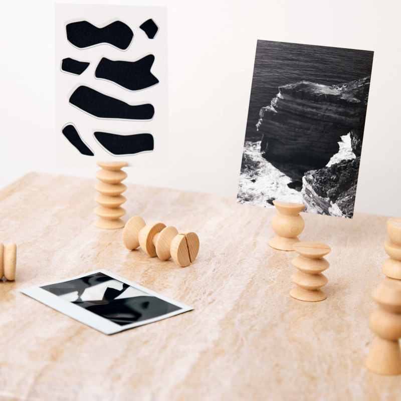 Lot de 10 porte-photos bois naturel...
