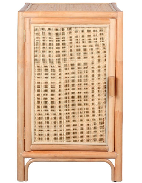 Table de chevet rotin cannage bambou naturel 45x45x70 cm Almería