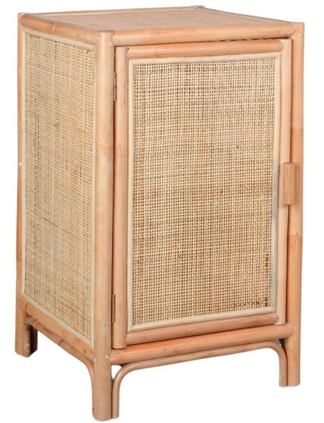 Table de chevet rotin cannage bambou naturel 45x45x70 cm...