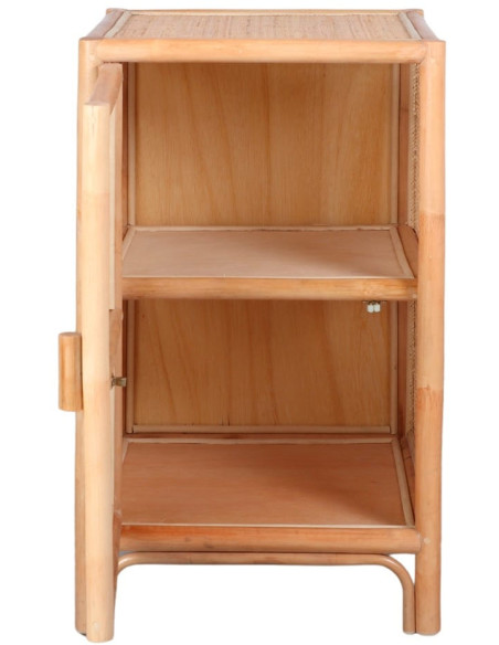 Table de chevet rotin cannage bambou naturel 45x45x70 cm Almería