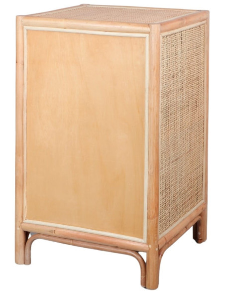 Table de chevet rotin cannage bambou naturel 45x45x70 cm Almería