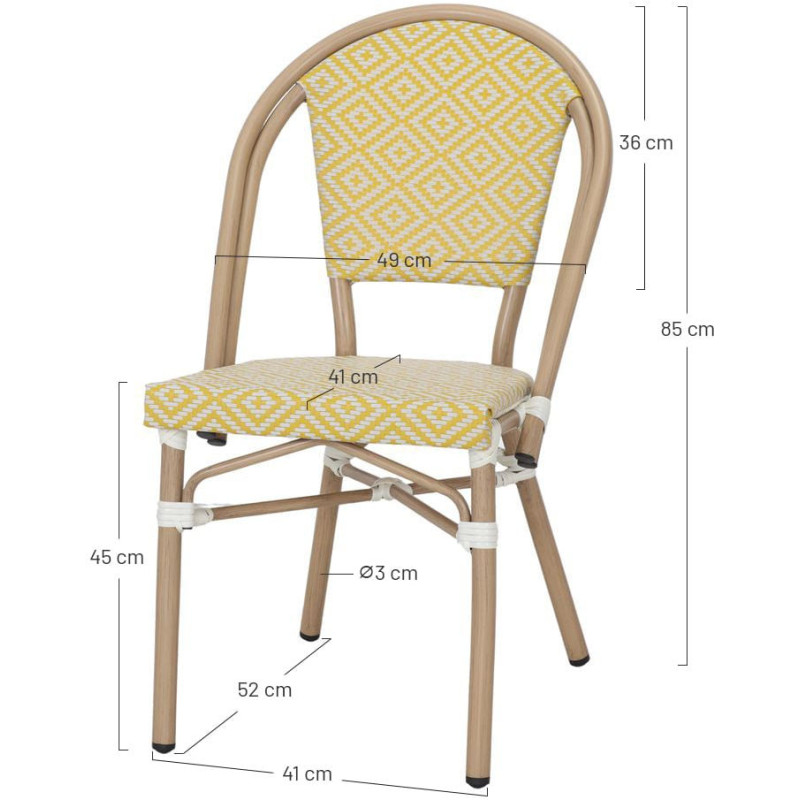 Chaise de jardin bistrot aluminium...