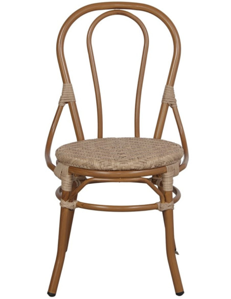 Chaise bistrot rotin synthétique extérieur effet bambou Honfleur