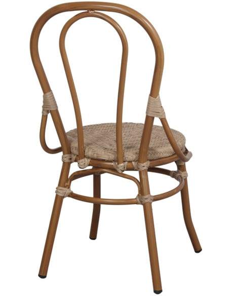 Chaise bistrot rotin synthétique extérieur effet bambou Honfleur