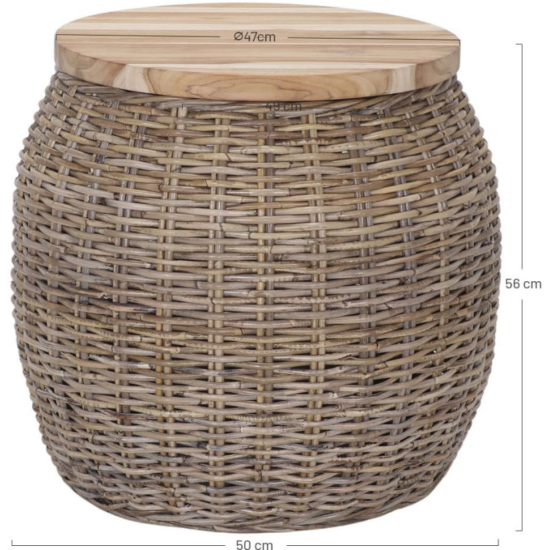 Table d’appoint rotin naturel et bois...