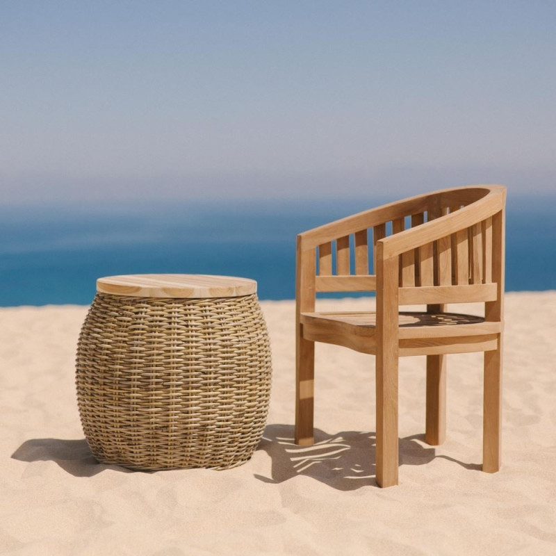 Table d’appoint rotin naturel et bois...