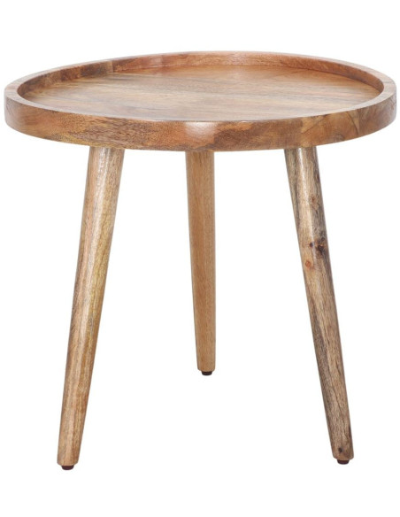 Table basse ronde bois de manguier naturel Ø58x52 cm Aarhus