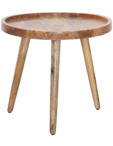 Table basse ronde bois de manguier naturel Ø58x52 cm Aarhus