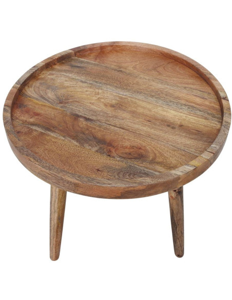 Table basse ronde bois de manguier naturel Ø58x52 cm Aarhus