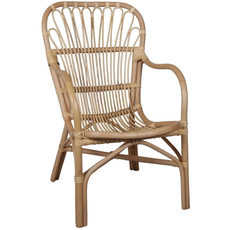 Fauteuil rotin naturel dossier haut...