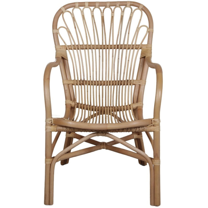 Fauteuil rotin naturel dossier haut...