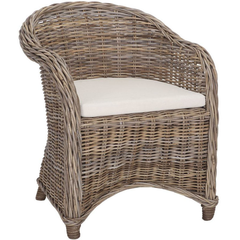 Fauteuil rotin naturel avec coussin...