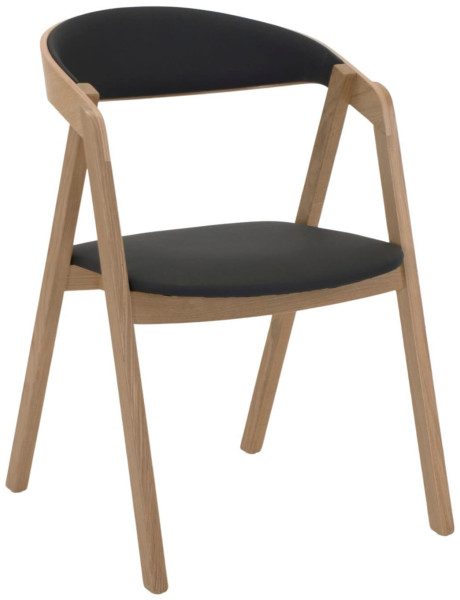 Chaise de salle à manger bois naturel noire 54x60x79 cm...