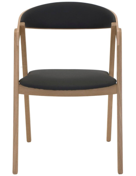 Chaise de salle à manger bois naturel noire 54x60x79 cm Bergen