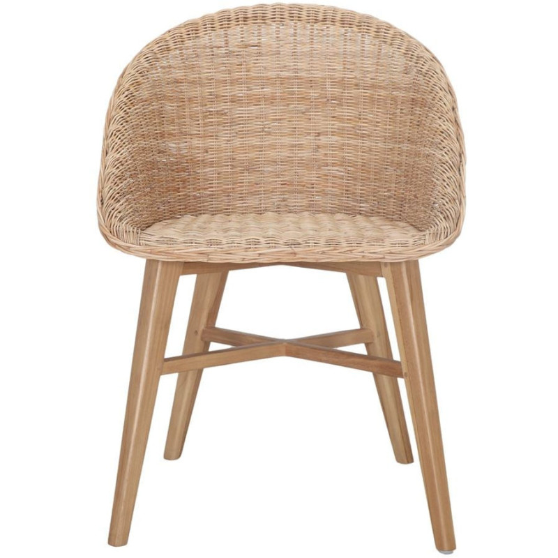 Chaise teck massif et rotin...
