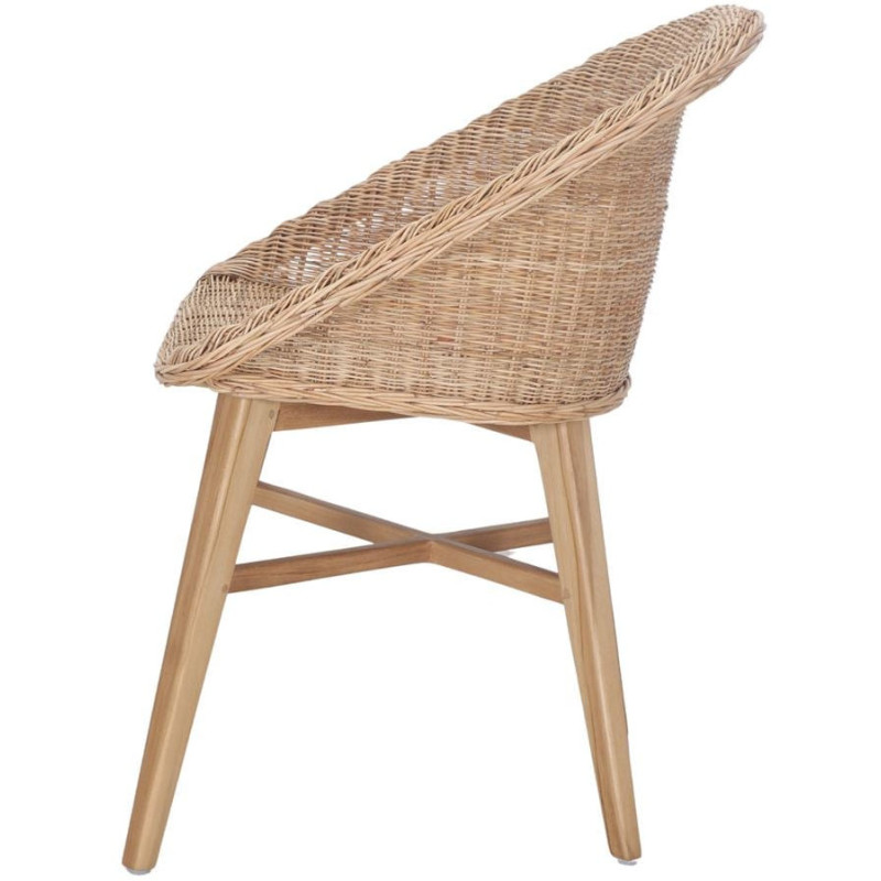 Chaise teck massif et rotin...