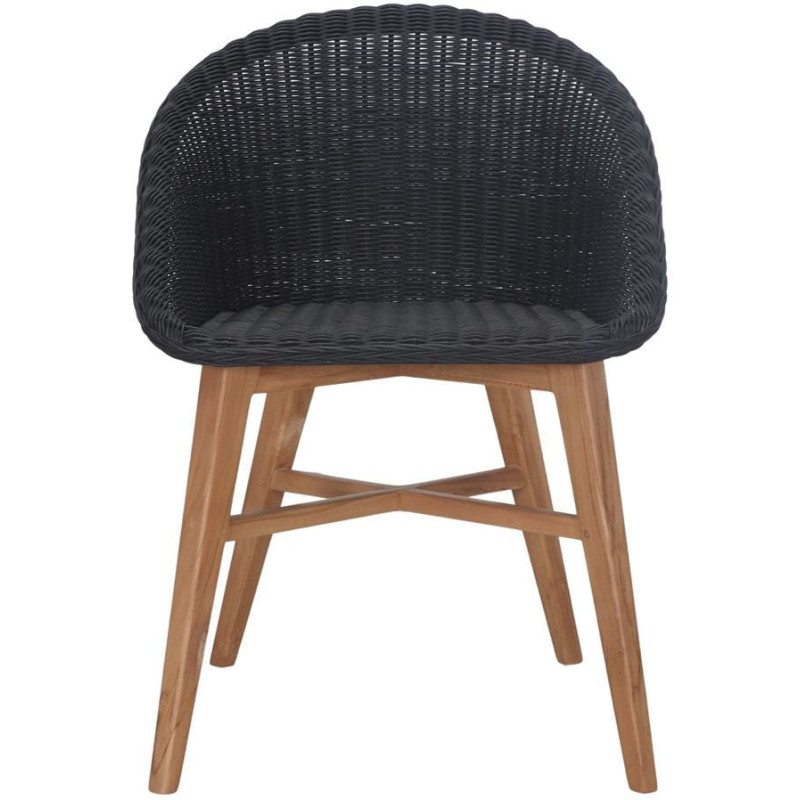 Chaise teck massif et rotin...