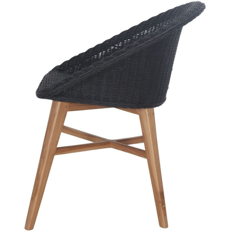 Chaise teck massif et rotin...