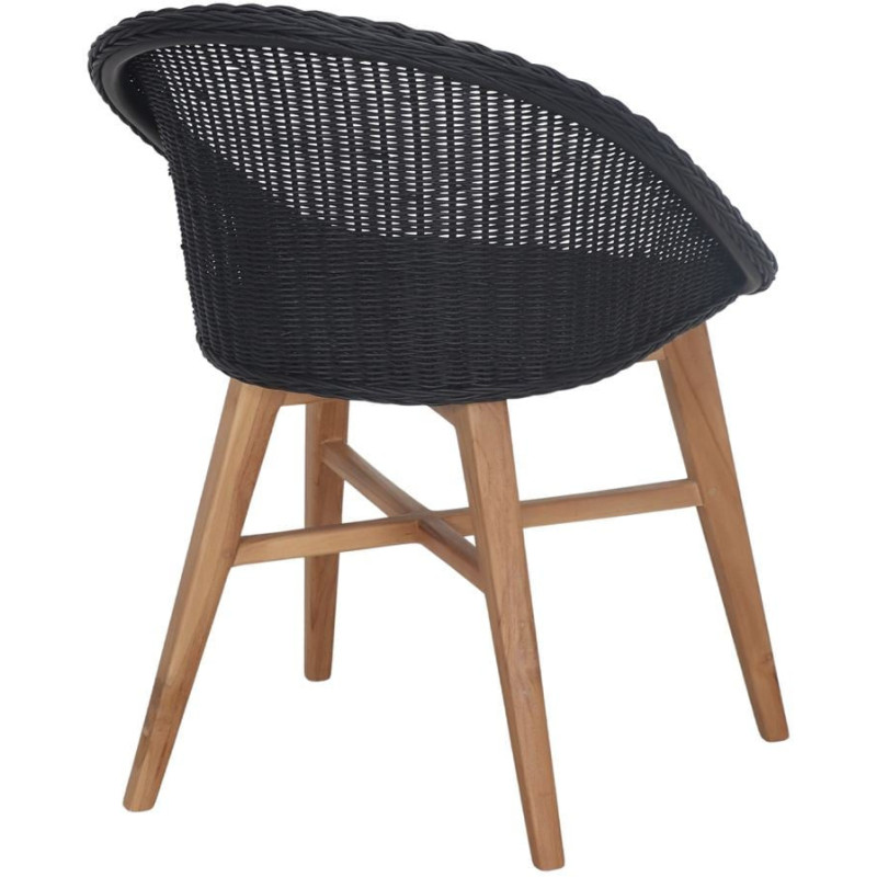 Chaise teck massif et rotin...