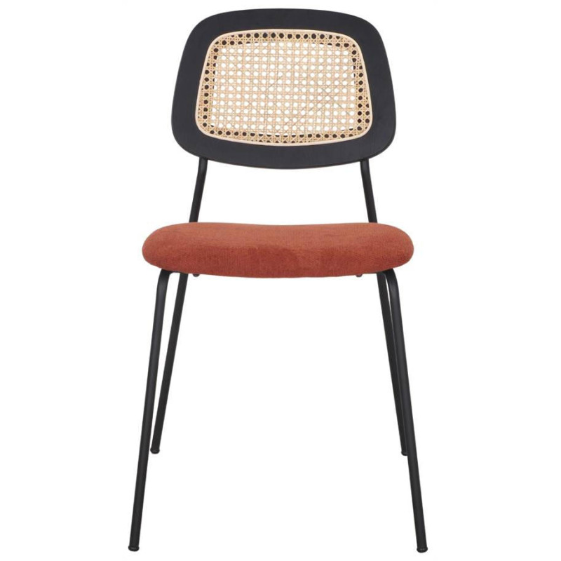 Chaise cannage tissu terracotta...
