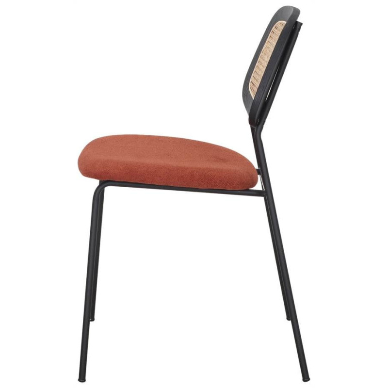 Chaise cannage tissu terracotta...