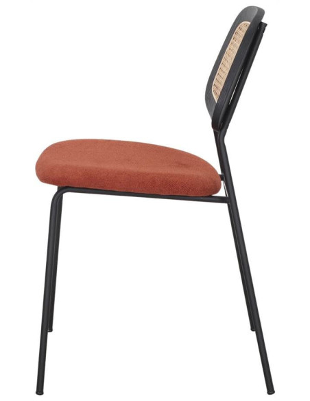 Chaise cannage tissu terracotta 47x51x82 cm Palm Springs