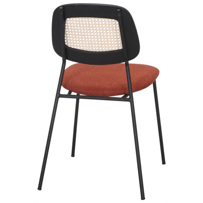 Chaise cannage tissu terracotta...
