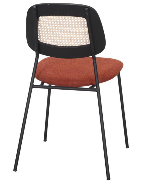 Chaise cannage tissu terracotta 47x51x82 cm Palm Springs