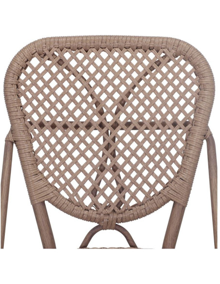 Chaise bistrot extérieure rotin synthétique naturel 47x61x87 cm Collioure