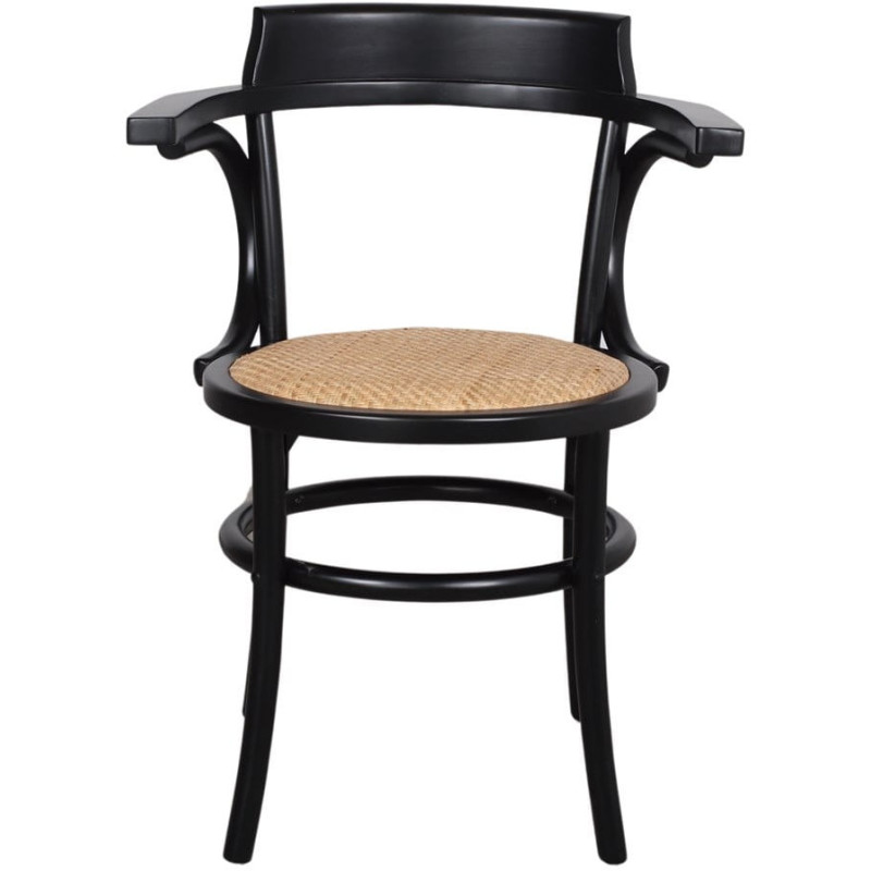 Chaise bistrot bois noir cannage...